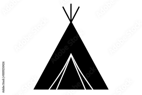 

Camping tent icon vector, teepee silhouette, tipi vector
