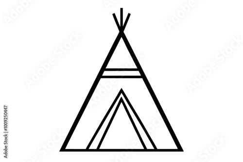 

Camping tent icon vector, teepee silhouette, tipi vector
