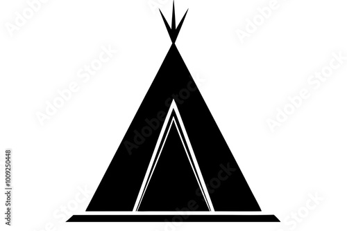 

Camping tent icon vector, teepee silhouette, tipi vector
