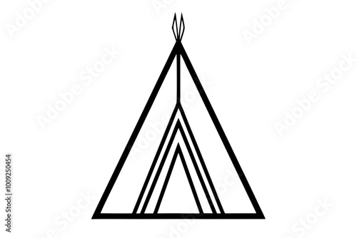 

Camping tent icon vector, teepee silhouette, tipi vector
