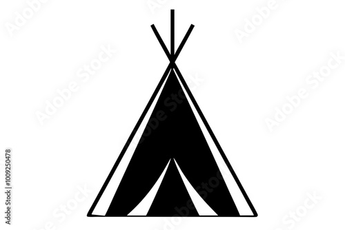 

Camping tent icon vector, teepee silhouette, tipi vector

