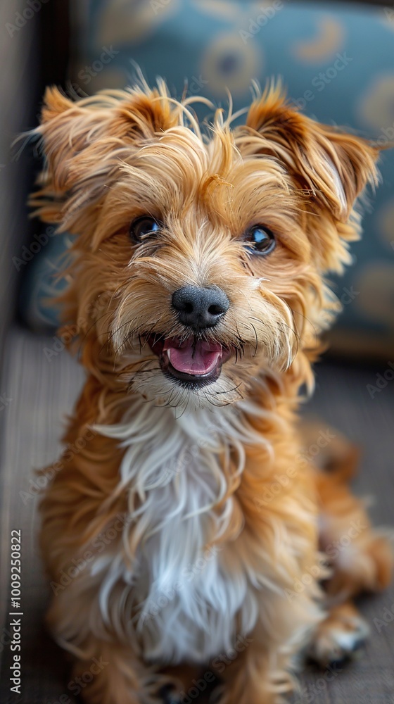 Cute Puppy Dog Portrait - Adorable Pet with Big Eyes and Happy Smile Cute Puppy Dog Portrait - Adorable Pet with Big Eyes and Happy Smile