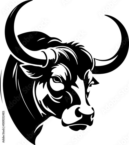 bull head isolated on white