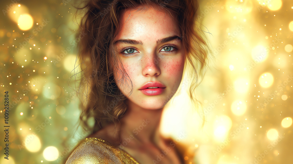 Golden Glow Portrait of a Young Woman Golden Glow Portrait of a Young Woman