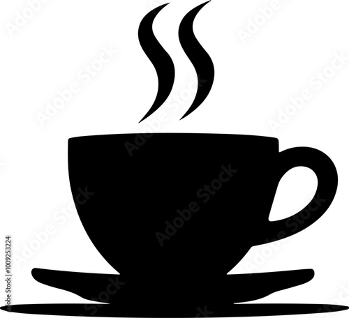 A teacup silhouette on a white background