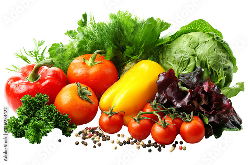 Collection of eatable vegetables, die cut transparent PNG.