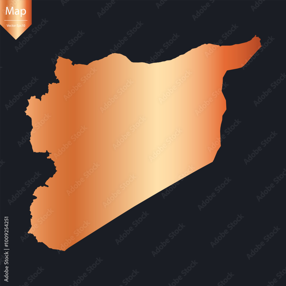 Abstract - High Detailed Copper Map of Syria. Vector illustration eps10. Abstract - High Detailed Copper Map of Syria. Vector illustration eps10.