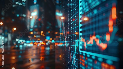 Wallpaper Mural A stock market screen displaying financial data and charts, highlighting the concept of artificial intelligence in trading on Wall Street. Torontodigital.ca