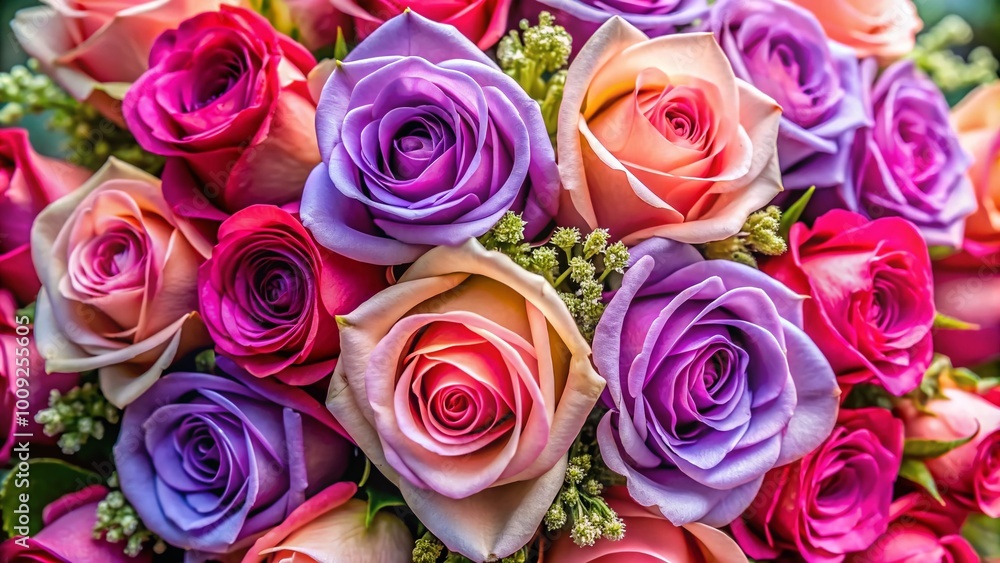 Elegant Pink and Purple Rose Bouquet for Celebrations, Weddings, and Romantic Occasions Elegant Pink and Purple Rose Bouquet for Celebrations, Weddings, and Romantic Occasions