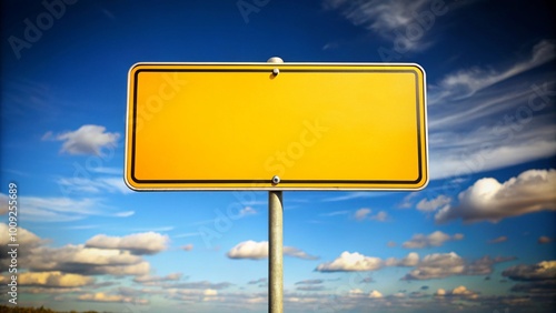 blank yellow road sign 