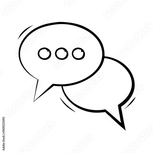 Hand-drawn speech bubbles with ellipsis indicating ongoing conversation