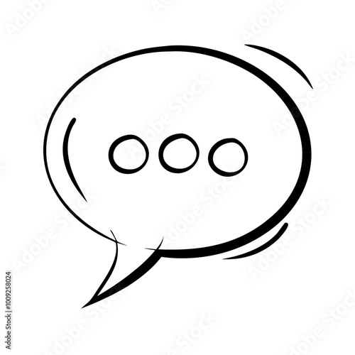 Hand-drawn speech bubble with ellipsis indicating ongoing conversation