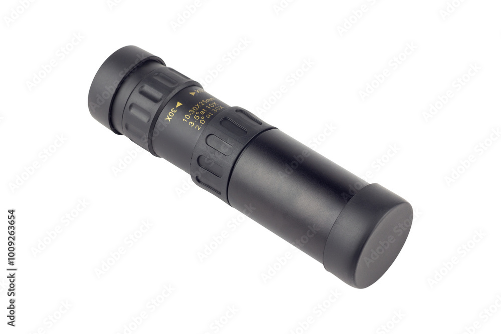 retractable optical monocular, observation sight, isolated from background retractable optical monocular, observation sight, isolated from background
