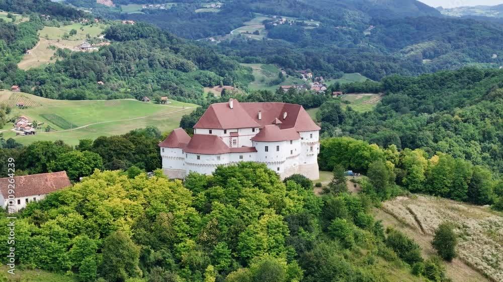 The old castle - Veliki Tabor - lower circle aerial shot The old castle - Veliki Tabor - lower circle aerial shot