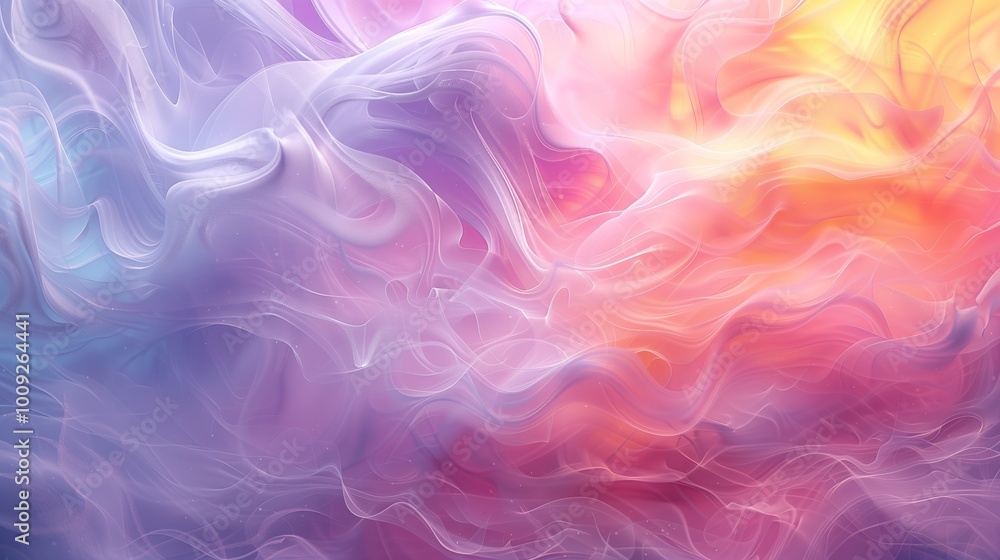 A beautiful, colorful pastel background with swirling smoke and soft lighting A beautiful, colorful pastel background with swirling smoke and soft lighting