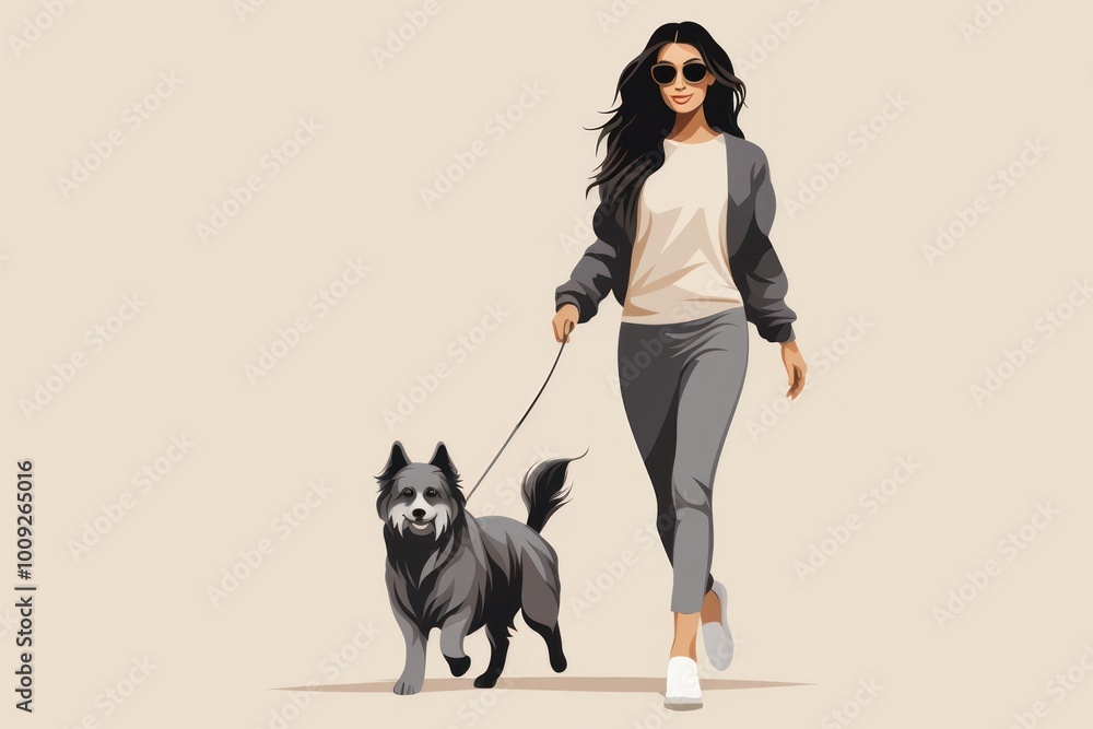 Walking dog sunglasses portrait. Walking dog sunglasses portrait.
