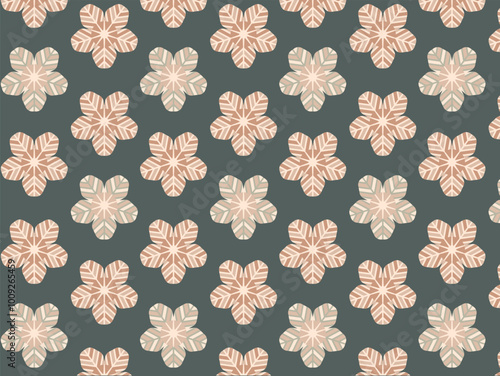 Art & Illustration repetitive geometric floral pattern.