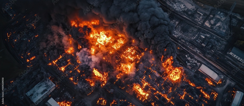 Aerial View of a Large-Scale Fire Aerial View of a Large-Scale Fire
