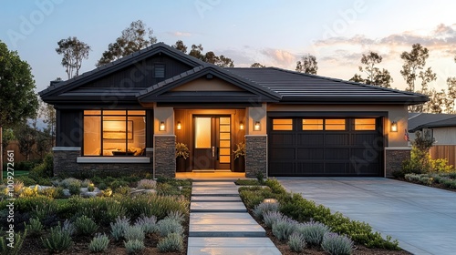 singlestory family home surrounded by a friendly neighborhood showcasing cozy architecture and a welcoming entrance reflecting warmth and community spirit photo