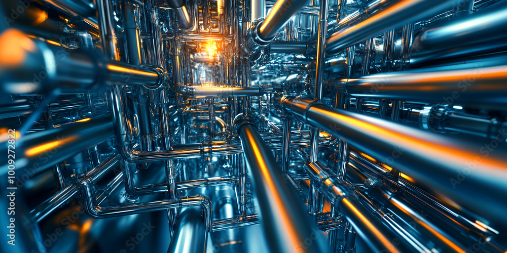 Complex Industrial Pipe Network with Metallic Textures
Complex Industrial Pipe Network with Metallic Textures