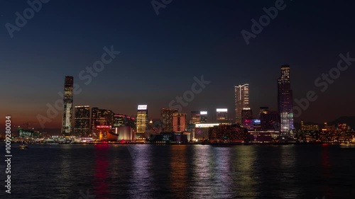hong kong city skyline at night