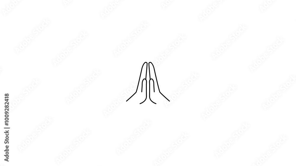 Praying Hands line icon. Linear style sign for mobile concept and web design. Two hands praying gesture outline icon. Prayer or hope symbol, logo Praying Hands line icon. Linear style sign for mobile concept and web design. Two hands praying gesture outline icon. Prayer or hope symbol, logo