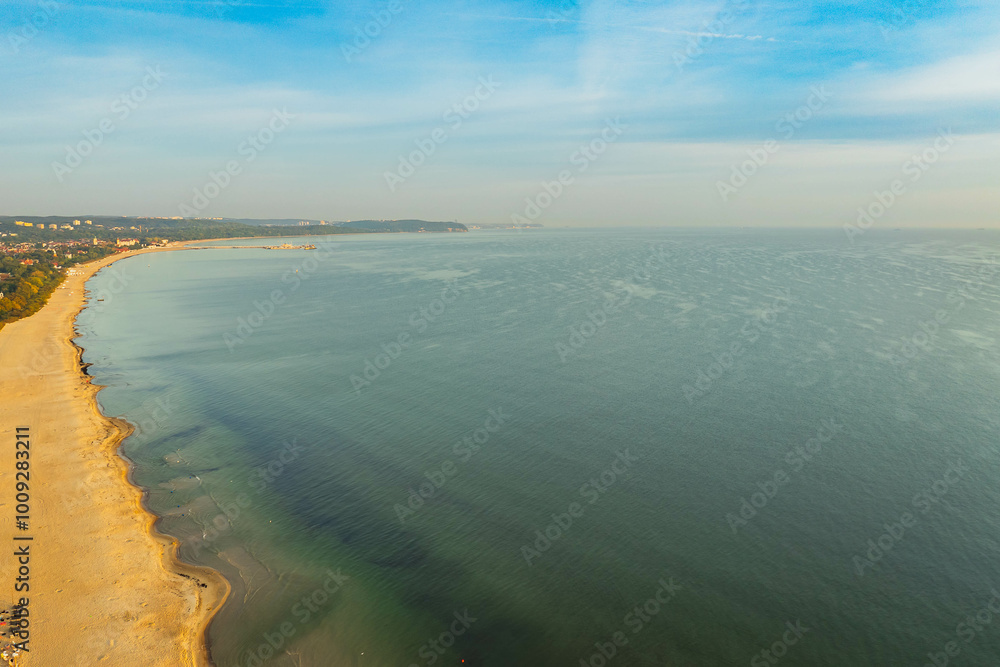 View of the Bay of Gdańsk and the mouth of the Oliwa Stream. View of the Bay of Gdańsk and the mouth of the Oliwa Stream.
