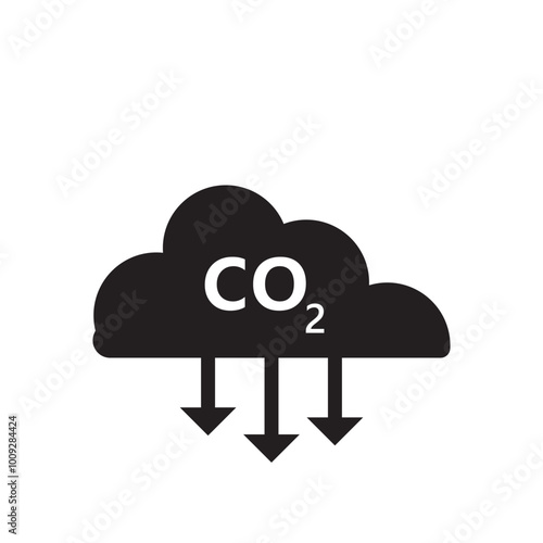 CO2 emissions icon. Ecology and environment symbol. Sign vector carbon dioxide pollution.