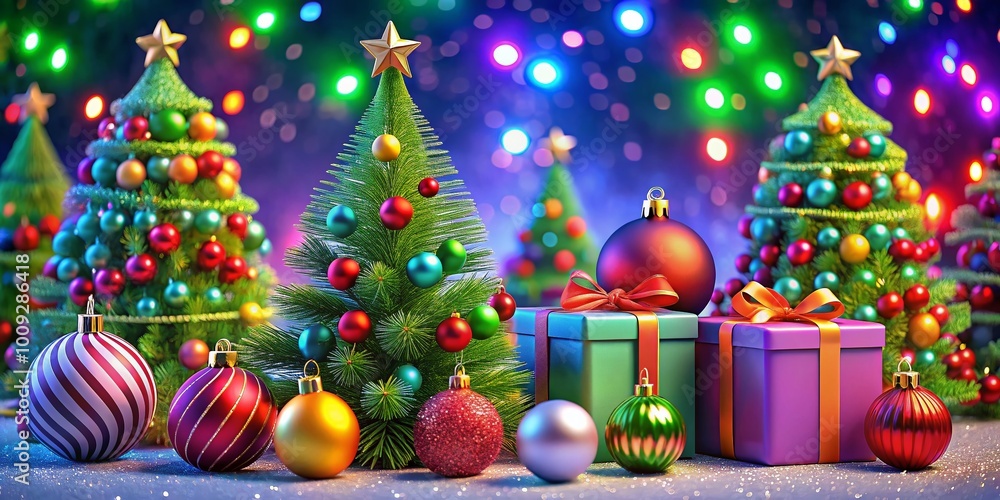 Festive Christmas Icons Vector Set for Holiday Designs, Including Trees, Ornaments, and Gifts Festive Christmas Icons Vector Set for Holiday Designs, Including Trees, Ornaments, and Gifts