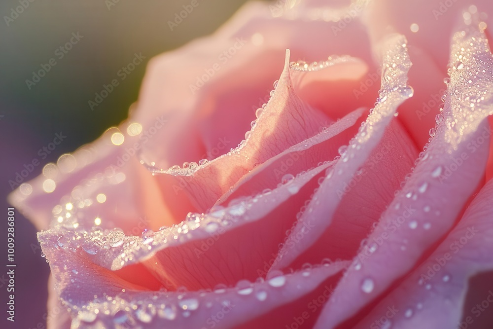 A close-up of a pink rose with dew drops, showcasing its delicate petals and natural beauty. A close-up of a pink rose with dew drops, showcasing its delicate petals and natural beauty.