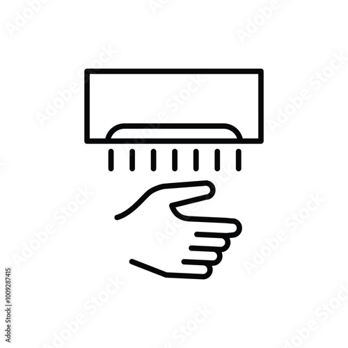 automatic hand dryer thin outline icon vector design good for web or mobile app