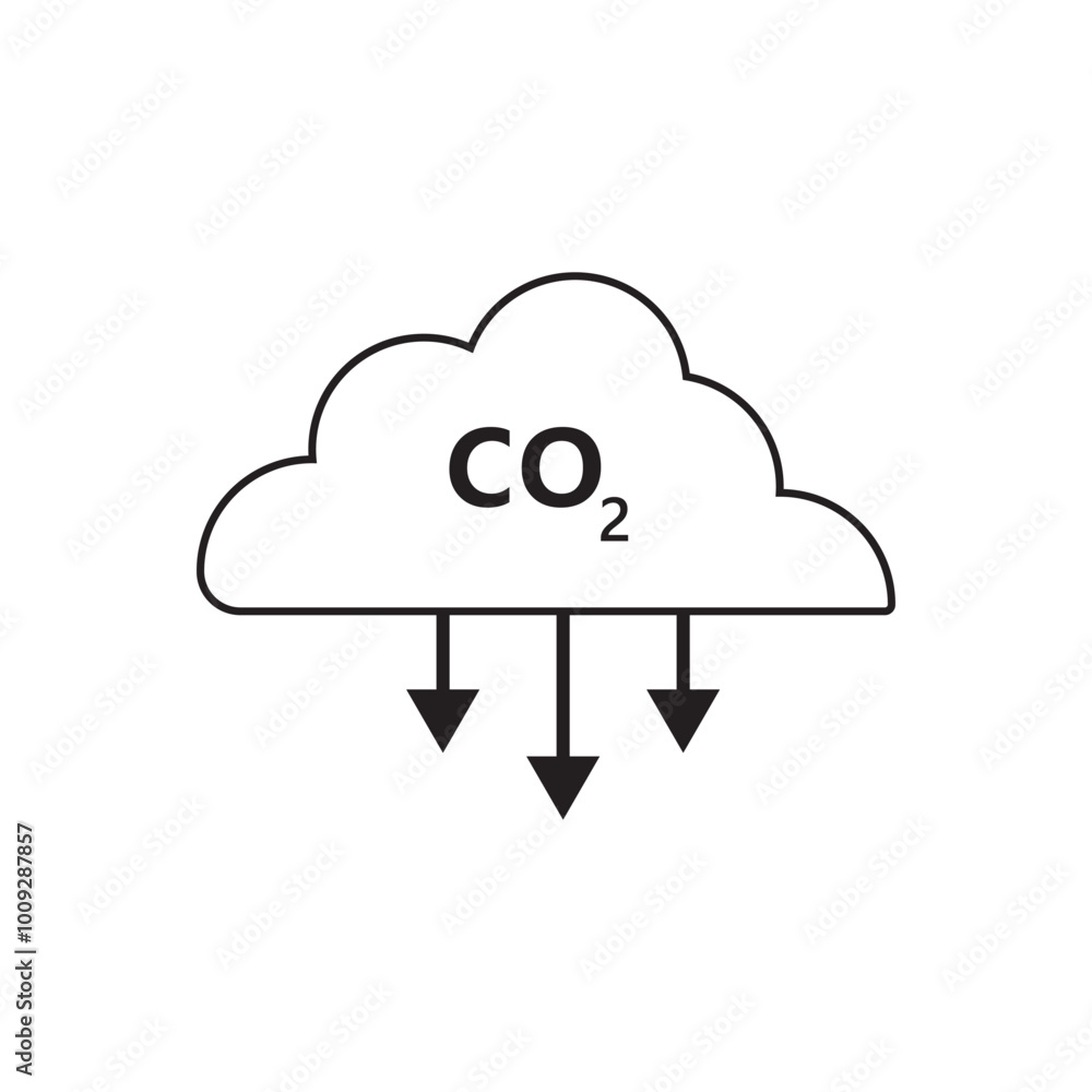 Reduce carbon dioxide co2 icon Isolated flat vector in outline Reduce carbon dioxide co2 icon Isolated flat vector in outline