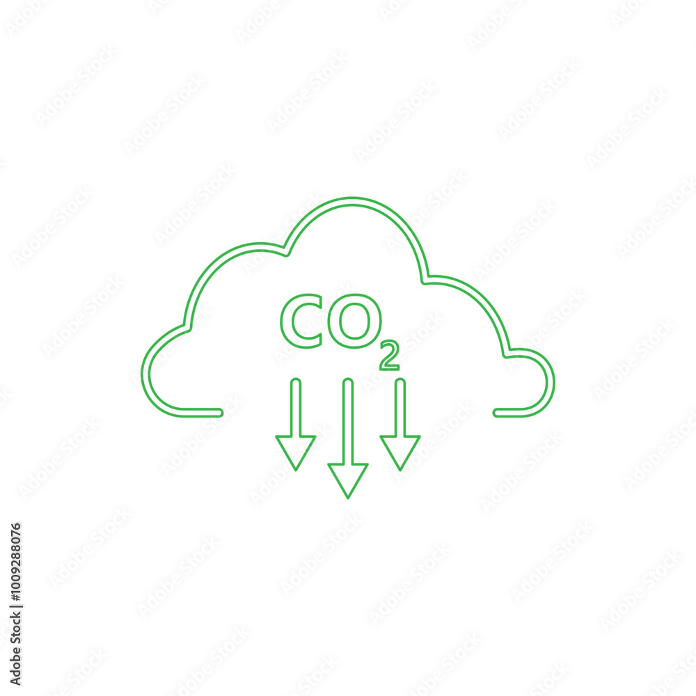 Reduce carbon dioxide co2 icon Isolated flat vector in outline Reduce carbon dioxide co2 icon Isolated flat vector in outline