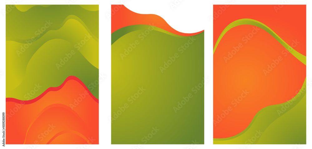 Obraz premium Modern Wavy Gradient Poster Background Vector Set