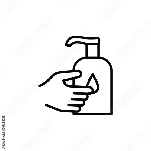 hand sanitizer thin outline icon vector design good for web or mobile app