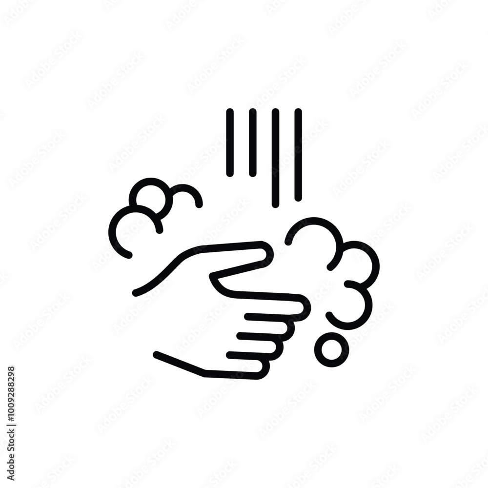 hand washing thin outline icon vector design good for web or mobile app hand washing thin outline icon vector design good for web or mobile app