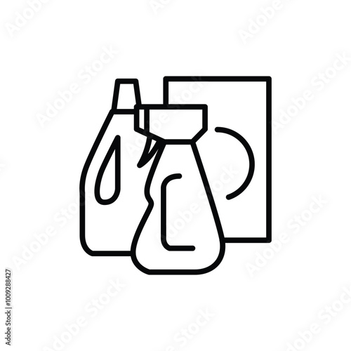 cleaning suplies thin outline icon vector design good for web or mobile app