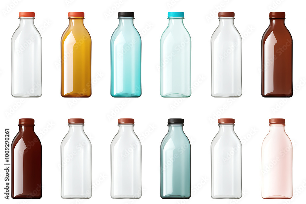 Collection of various empty plastic water bottles package template Collection of various empty plastic water bottles package template