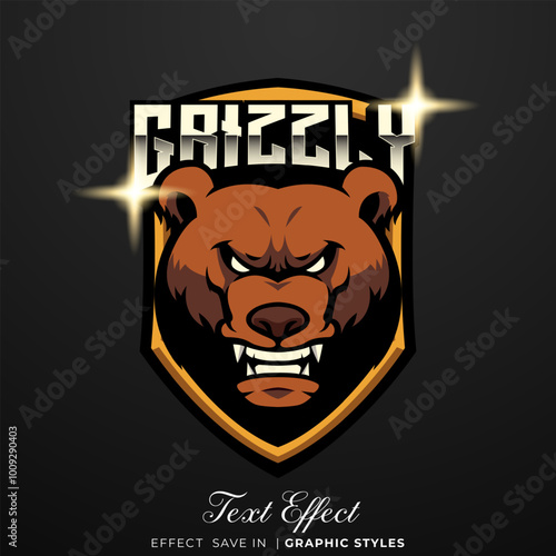 grizzly bear E-sport mascot logo design