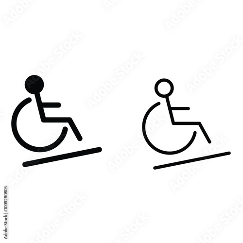 Accessibility vector icon, disability-friendly services, wheelchair icon, mobility assistance illustration