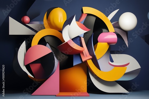 modern art of abstract geometry colorful shapes 