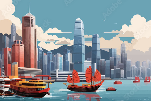 Hong Kong illustration cartoon deco art