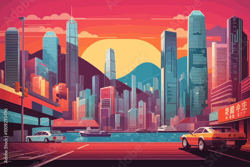 Hong Kong illustration cartoon deco art