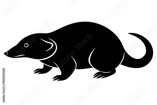  Mole Tiny with Claws and a Rounded Body Silhouette Vector Illustration photo