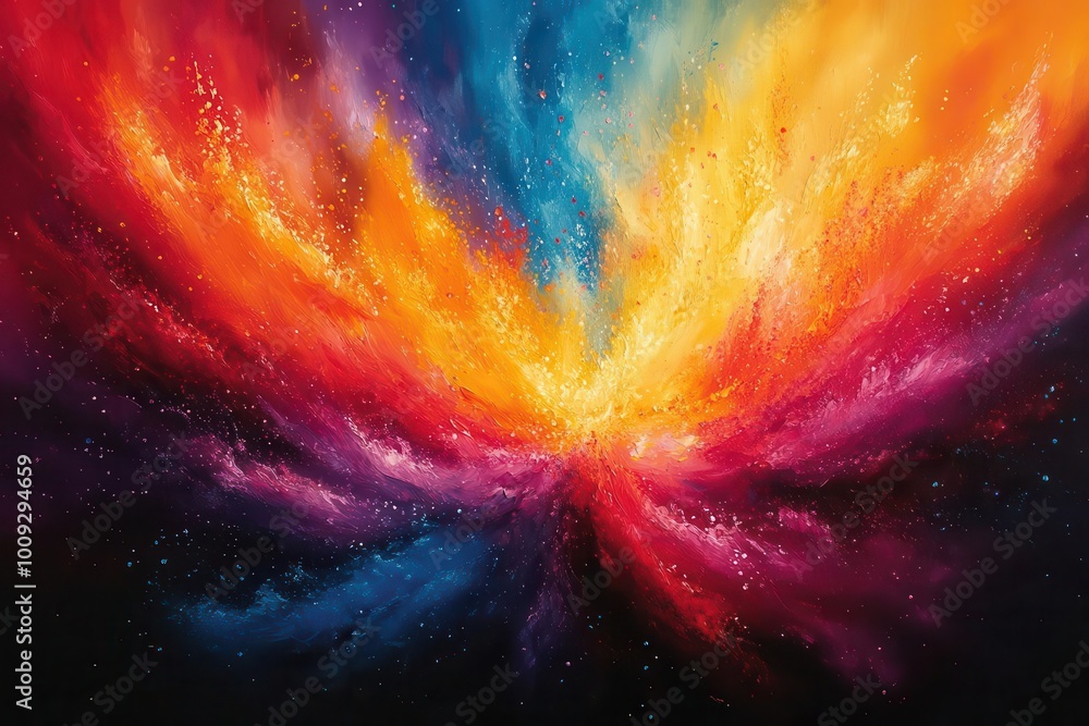 a dynamic explosion of colorful holi paint splashes across the canvas creating a vibrant and joyful atmosphere filled with energy and celebration a dynamic explosion of colorful holi paint splashes across the canvas creating a vibrant and joyful atmosphere filled with energy and celebration