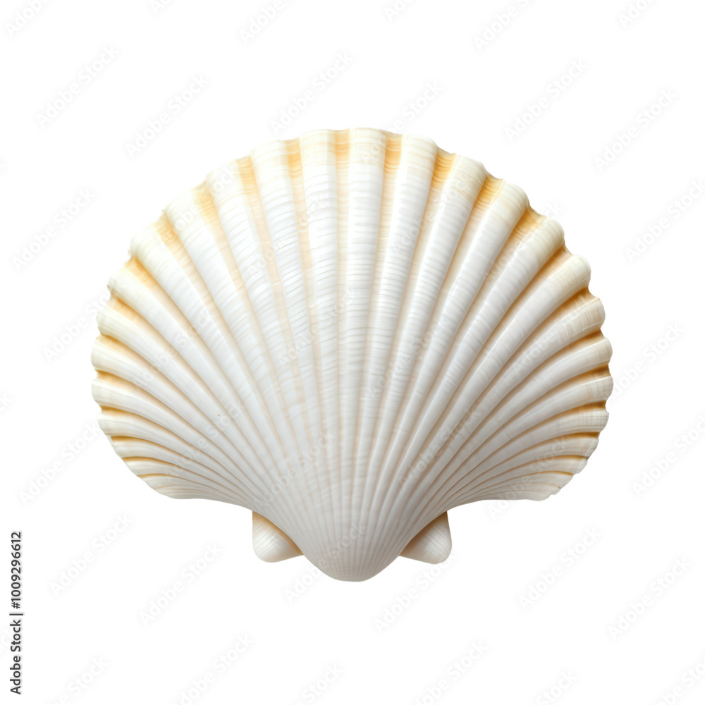 Close-up of a beautiful scallop shell on a transparent background Close-up of a beautiful scallop shell on a transparent background