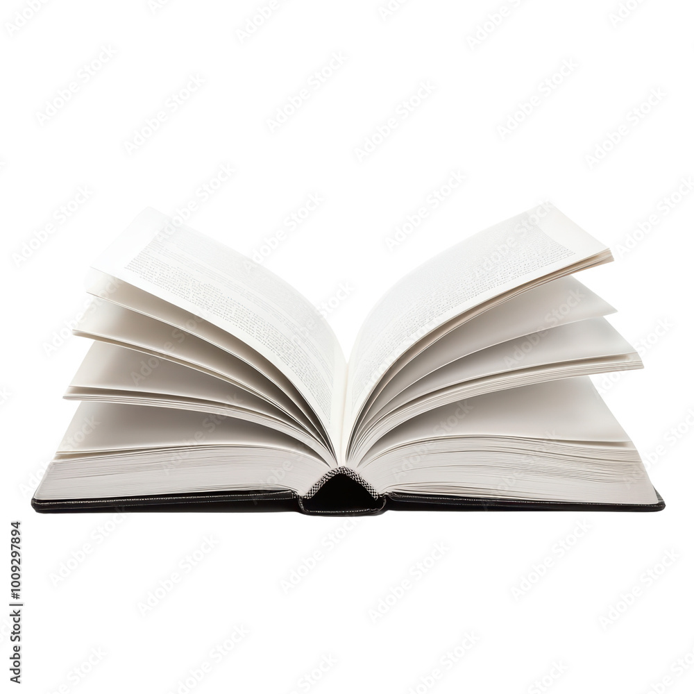 Open book with fanned pages on a transparent background Open book with fanned pages on a transparent background