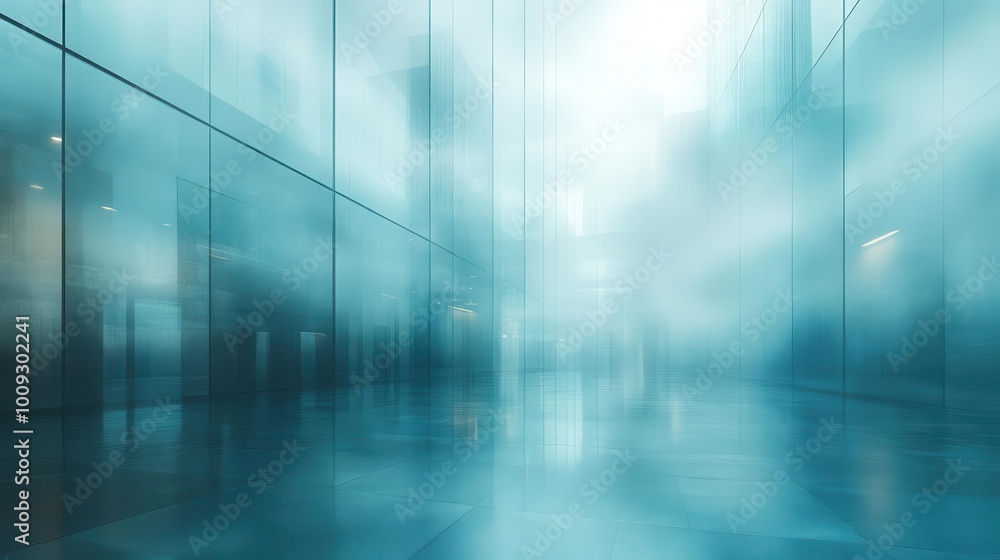 blurred glass walls of a modern business office building with reflections creating an abstract pattern evoking a sense of corporate sleekness and professionalism enhanced by a cool blue tint blurred glass walls of a modern business office building with reflections creating an abstract pattern evoking a sense of corporate sleekness and professionalism enhanced by a cool blue tint