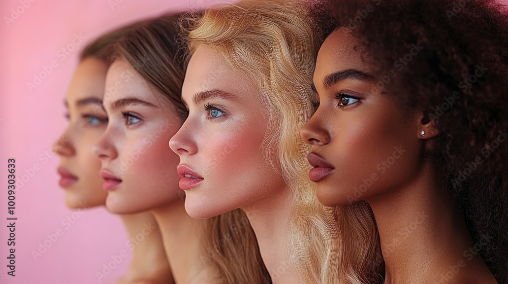 Diverse Group of Young Women Looking Forward Diverse Group of Young Women Looking Forward