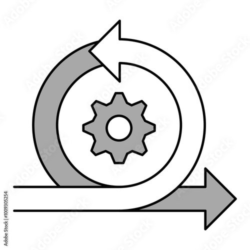 Konstfotografi Agile Process vector icon, gear and cycle arrow icon, iterative development and